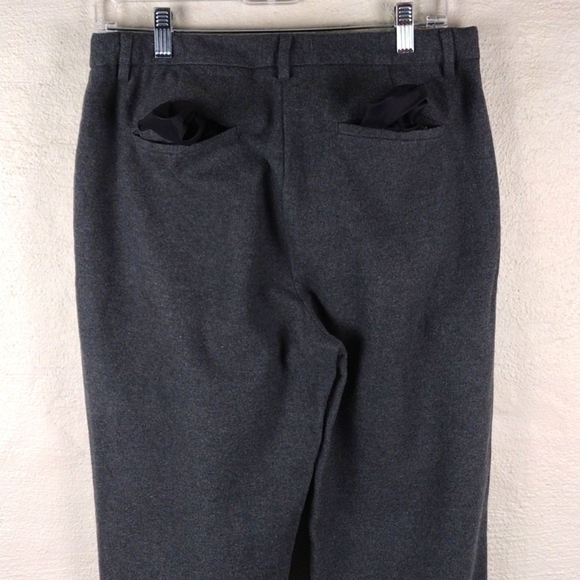 L.L. Bean Classic Fit Vintage Gray Brush Cotton High Rise Straight Leg Trousers - Picture 12 of 13